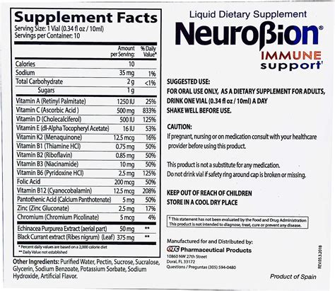 Neurobion Immune Support With Echinacea And Zinc 10 Vials X 10 Ml