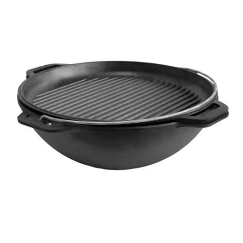 Cast Iron Cauldron For Camp Fire Cooking Kazan With A Frying Pan Lid