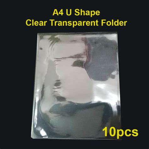 High Quality Pvc A Clear Transparent U Shape Folder For Documents