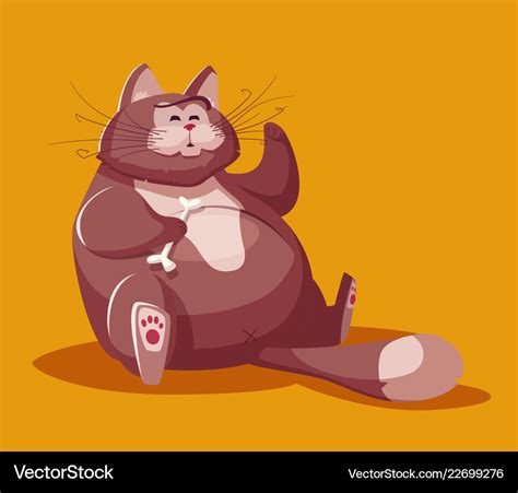 Funny fat cat Royalty Free Vector Image - VectorStock