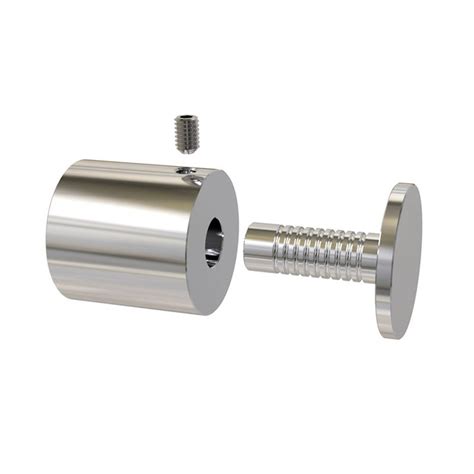 Entretoise murale percée en Inox poli Ø 18 mm pour fixation murale de