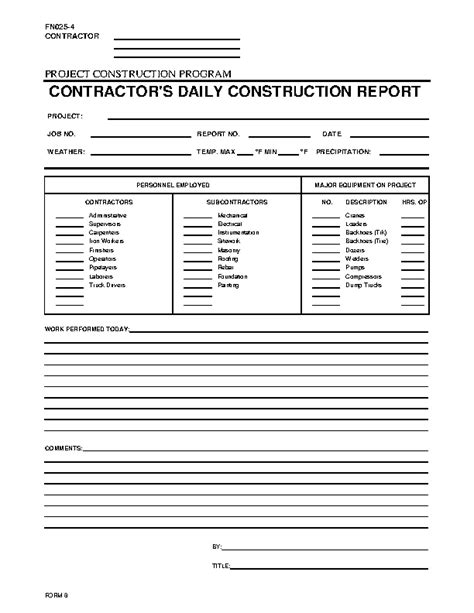 Construction Daily Work Log Template - PDFSimpli