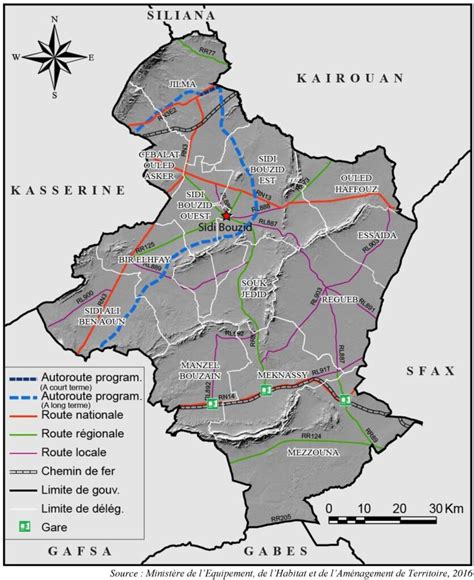 Carte Routi Re Du Gouvernorat De Sidi Bouzid