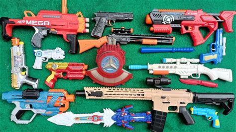 Collecting 7 Sniper Rifles And Military Gun Gel Blaster Gun Nerf Mega