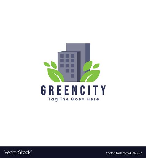 Green City Logo Template Design Royalty Free Vector Image