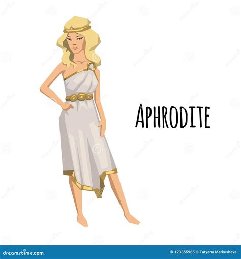 Aphrodite Ancient Greek Goddess Of Love And Beauty Mythology Flat