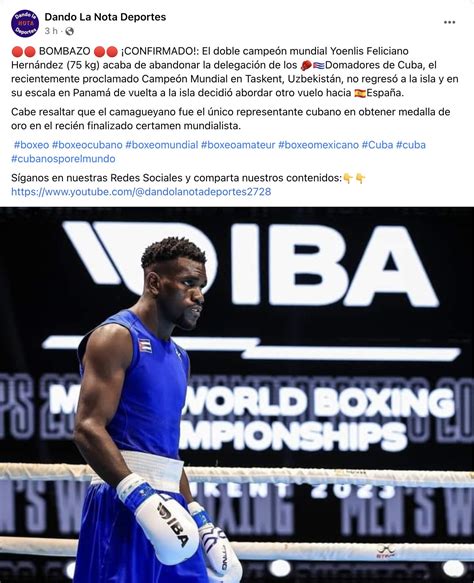 Boxeador Yoenlis Feliciano Hern Ndez Abandona La Selecci N Cubana En Panam