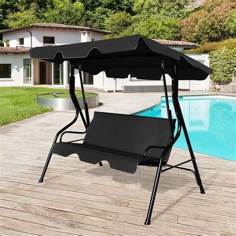 3 Person Patio Outdoor Yard Swing With Canopy On Sale Bed Bath