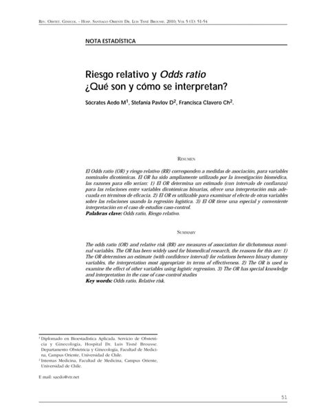 Riesgo Relativo Y Odds Ratio Pdf