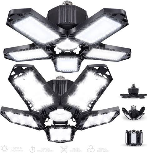 Garage Light 80W Garage Lights Ceiling LED 8000 Lumen Deformable Led