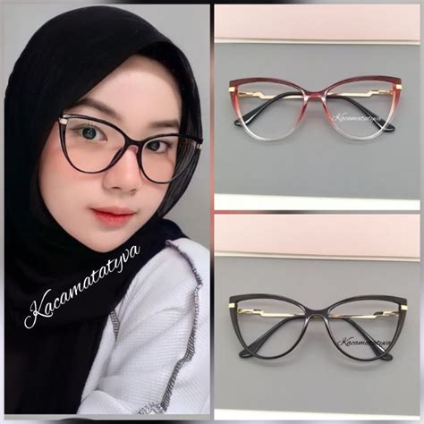 Jual Frame Kacamata Wanita Cat Eye Zig PREMIUM Shopee Indonesia