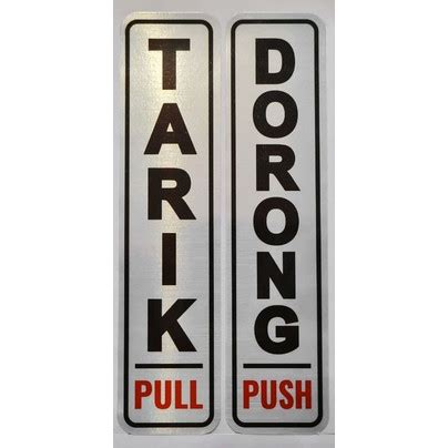 Jual Sign Label Sticker Tarik Dorong Pintu Door Sign Pull Push Label