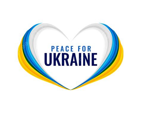 Ukraine Flag Heart With Peace For Ukraine Message Support Clash