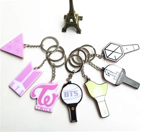 Kpop Bts Exo Got Seventeen Rainbow Acrylic Keychain Cute Keyring Key