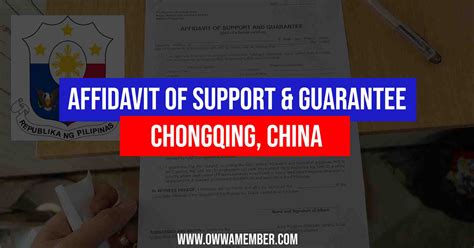 Affidavit Of Support Guarantee In PH Consulate Chongqing China