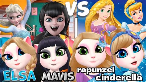 My Talking Angela 2 💖😲 Elsa And Mavis Vs Rapunzel And Cinderella ️‍🔥😳 New Year Update Gameplay