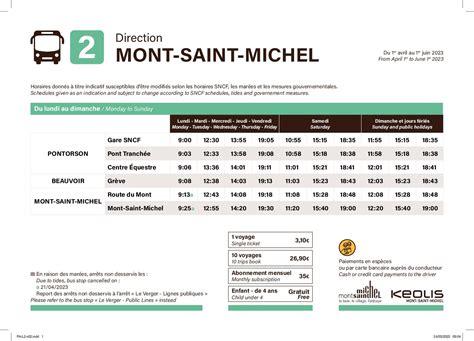 Calaméo Horaires Pontorson 1er avril 1er juin