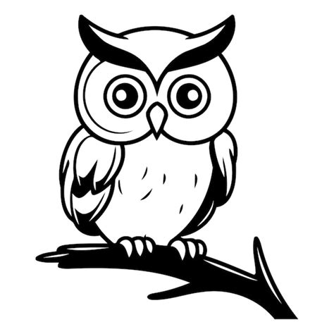 Cute Cartoon Owl Sitting On A Tree Branch Vector Illustration Premium Ai Generated Vector