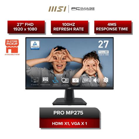 MSI PRO MP275 27 1920X1080 1MS FHD 100HZ IPS MONITOR