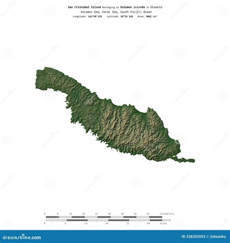 San Cristobal Island Solomon Islands Shape On White Physical Stock