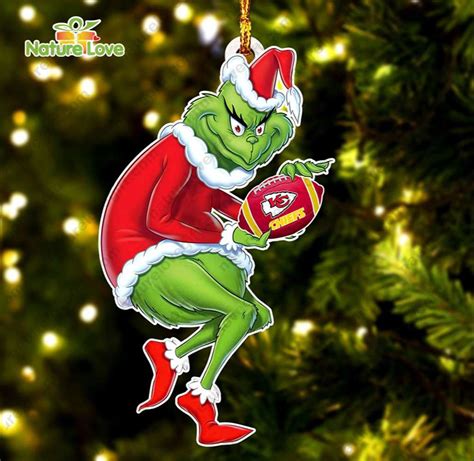 Kansas City Chiefs Christmas Grinch Ornament Grinch Xmas Tree ...