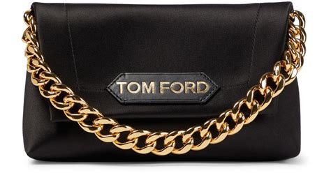 Sac Label Mini En Satin Tom Ford En Coloris Noir Lyst