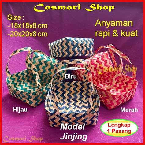 Jual Besek Anyaman Warna Jinjing Bambu Hajatan Berkat Untuk Pesta