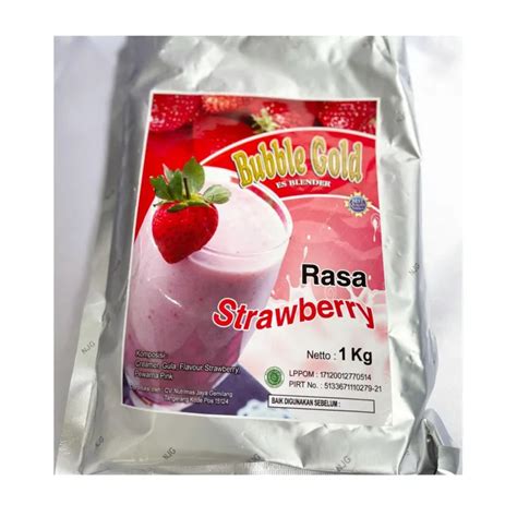 Kg Bubuk Minuman Bubble Gold Rasa Strawberry Bubuk Minuman