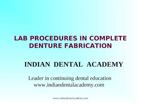 Ppt Lab Procedures In Complete Denture Prosthodontics Orthodontic