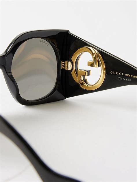 Gucci Oversized Square Frame Acetate Sunglasses In Black Endource