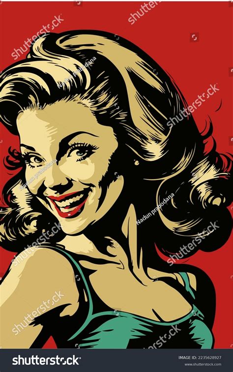 Pop Art Sexy Woman Smiling Retro Stock Vector Royalty Free 2235628927