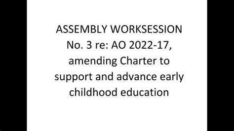 Worksession No 3 Re AO 2022 17 Amending Charter To Support And