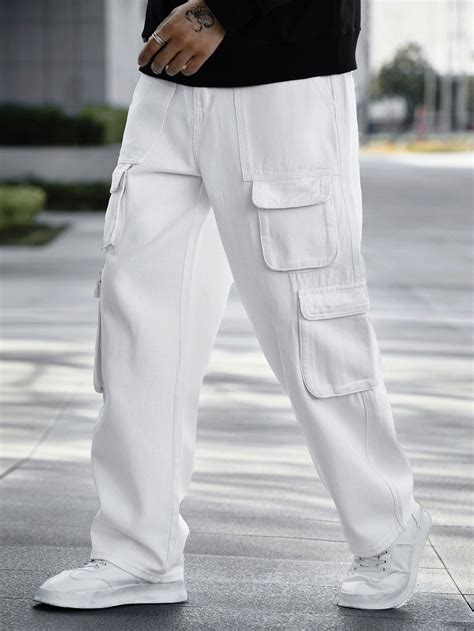 Jeans Cargo White Cargo Pants Loose Pants Outfit Jeans Outfit Men Mens Denim Mens Pants