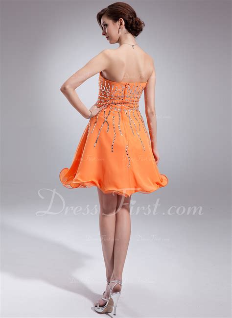 A Lineprincess Sweetheart Knee Length Chiffon Homecoming Dress With