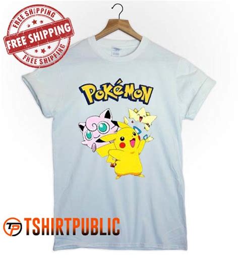 Pokemon Pikachu Jigglypuff T Shirt Adult Free Shipping Cheap Graphic Tees