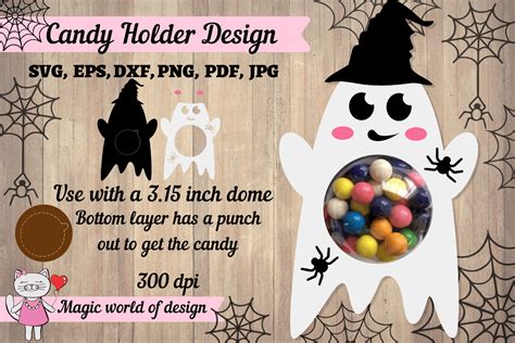 Halloween Ghost Candy Dome Holder Graphic By Magic World Of Design