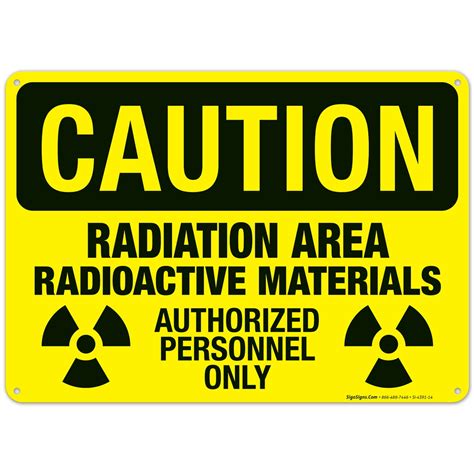 Radiation Area Radioactive Materials Authorized Personnel Only Sign