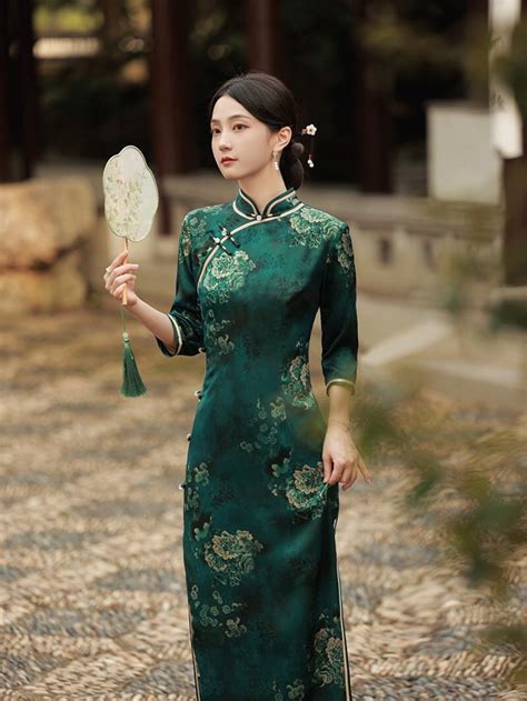 Modern Qipao Chinese Dress Cheongsam Dress Green Qipao Etsy