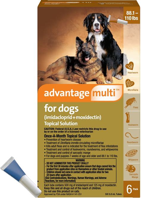 Advantage Multi Topical Solution For Dogs 881 110 Lbs Brown Box 6