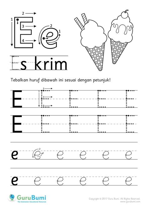 Belajar Menulis Huruf E Kecil Kecil Imagesee