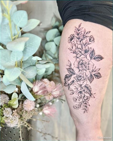 Top More Than 72 Flower Leg Tattoo Best In Cdgdbentre