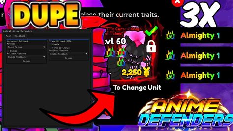 Anime Defenders Script GUI HACK SCRIPT DUPE ROLLBACK SCRIPT