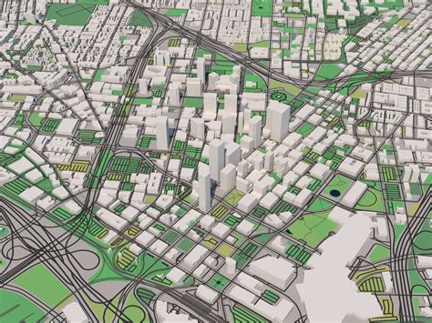 Mapa 3d De La Ciudad De Dallas Texas Ee Uu 25 X 25 Km Modelo 3d