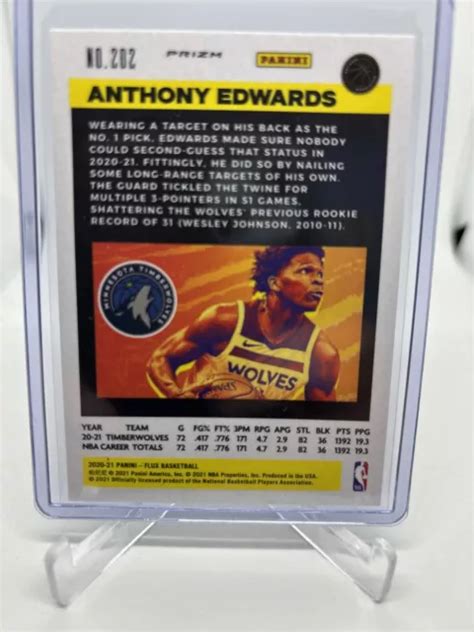 Anthony Edwards Rookie Cracked Ice Prizm Panini Flux