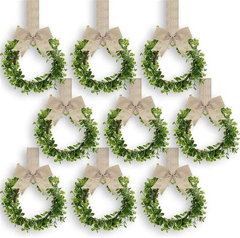 Amazon Pcs Christmas Kitchen Cabinet Wreaths Small Boxwood