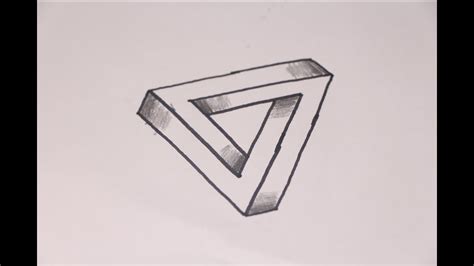 How To Draw Optical Illusion Triangle 3d Trick Art Youtube