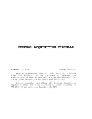 Fillable Online Federal Acquisition Regulation Federal Acquisition