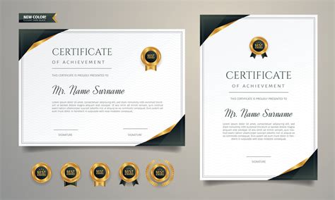 Black and gold certificate border template with luxury badge 3736788 ...