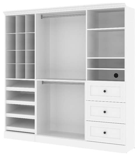 Bestar Versatile 86w Engineered Wood Closet System With Drawers In