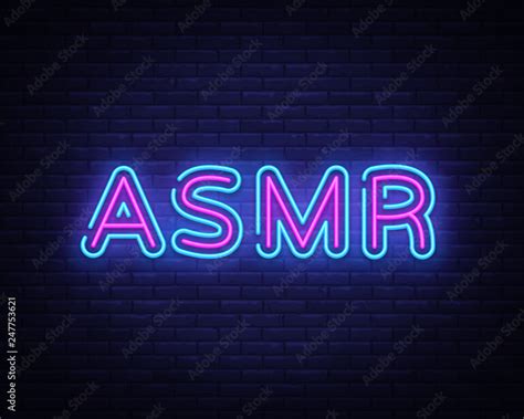 Vektorov Grafika Asmr Neon Text Vector Autonomous Sensory Meridian